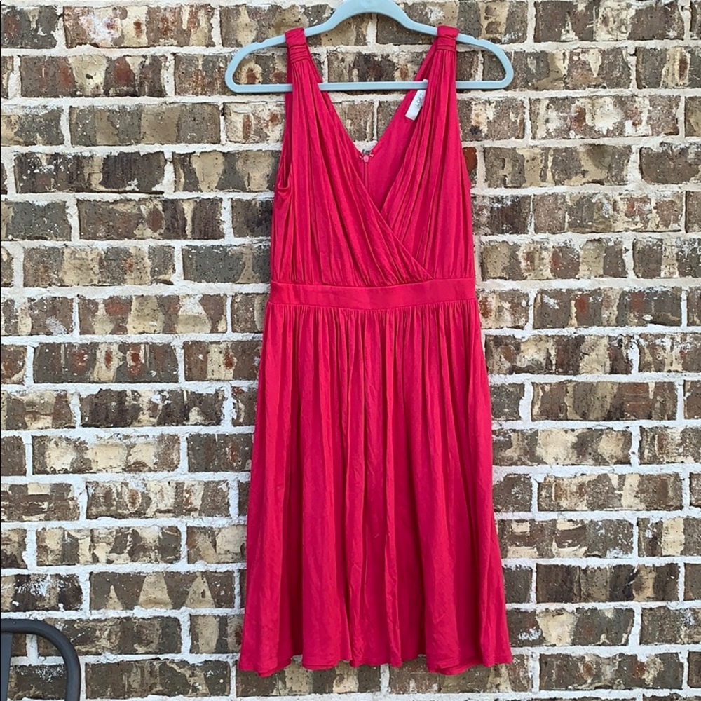 Loft v-neck pink dress